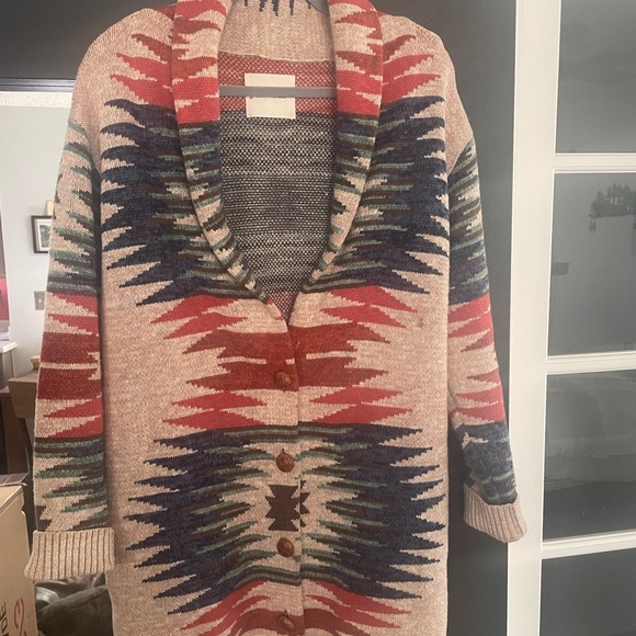 Lucky Brand Sweaters - Lucky Brand Red and Blue Patterned Cardigan